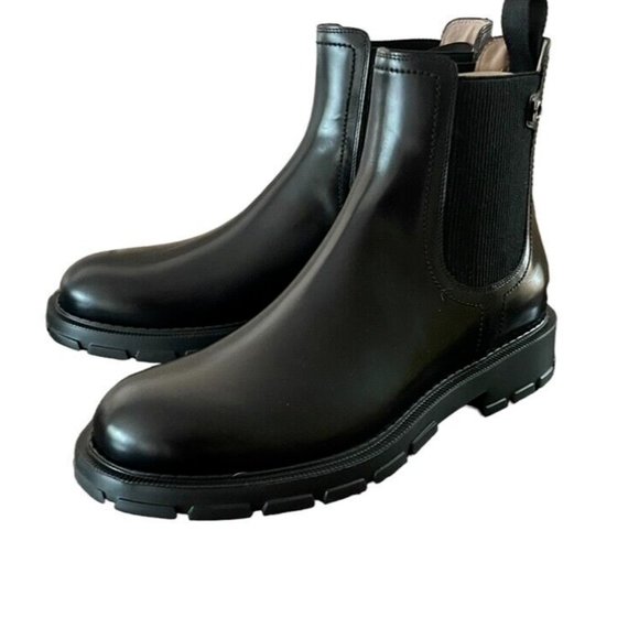 Salvatore Ferragamo Men's Black Gancini Icon Pull-on Chelsea Boots Size 11 E NEW - Picture 8 of 13